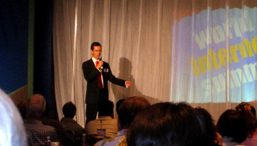 Michael Cheney speaking at the World Internet Summit